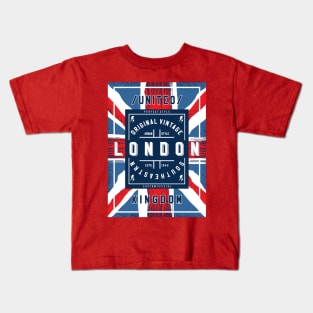 London abstract flag UK Kids T-Shirt